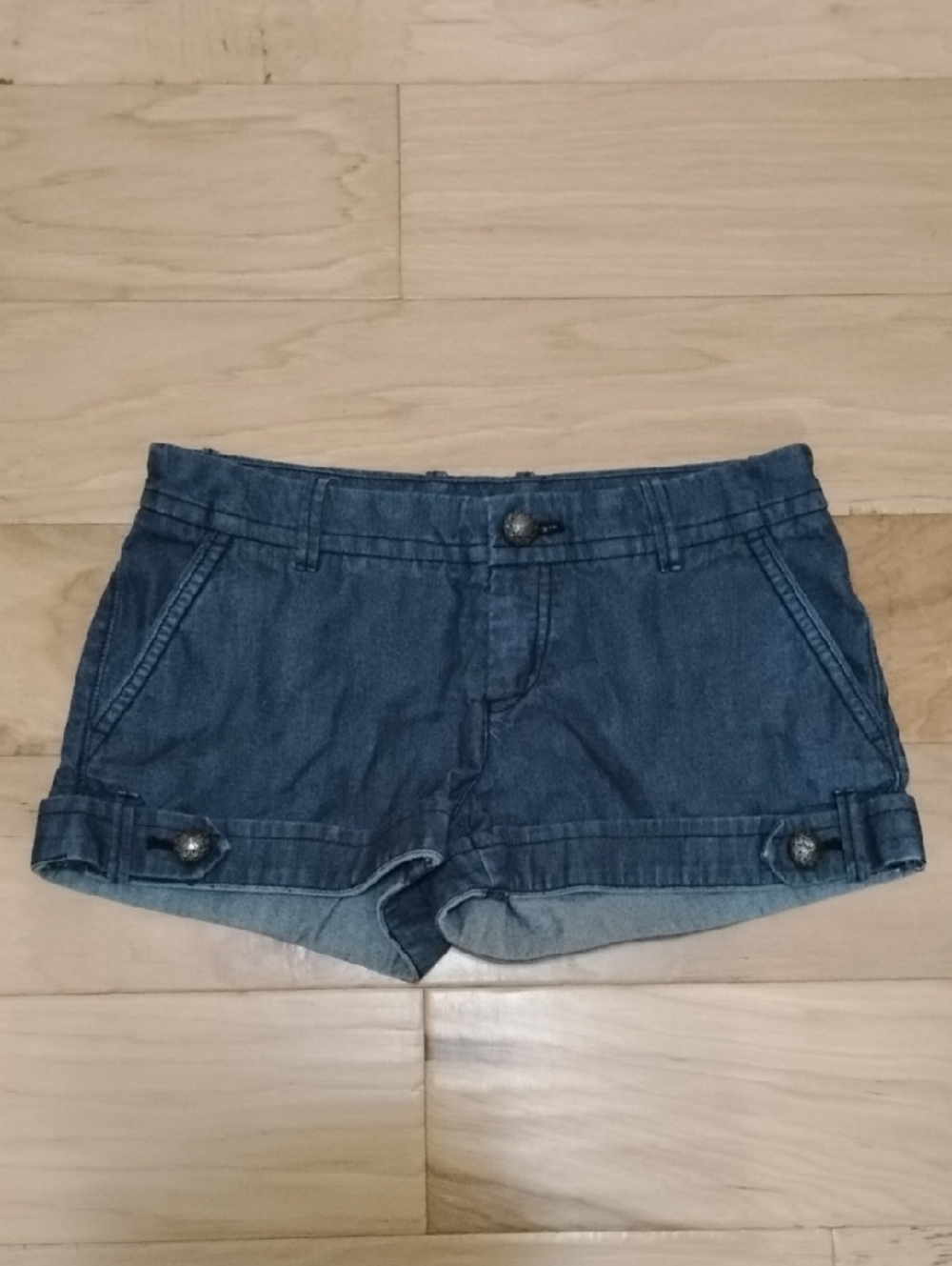 Talula Blue Denim Low-Rise Jean Shorts